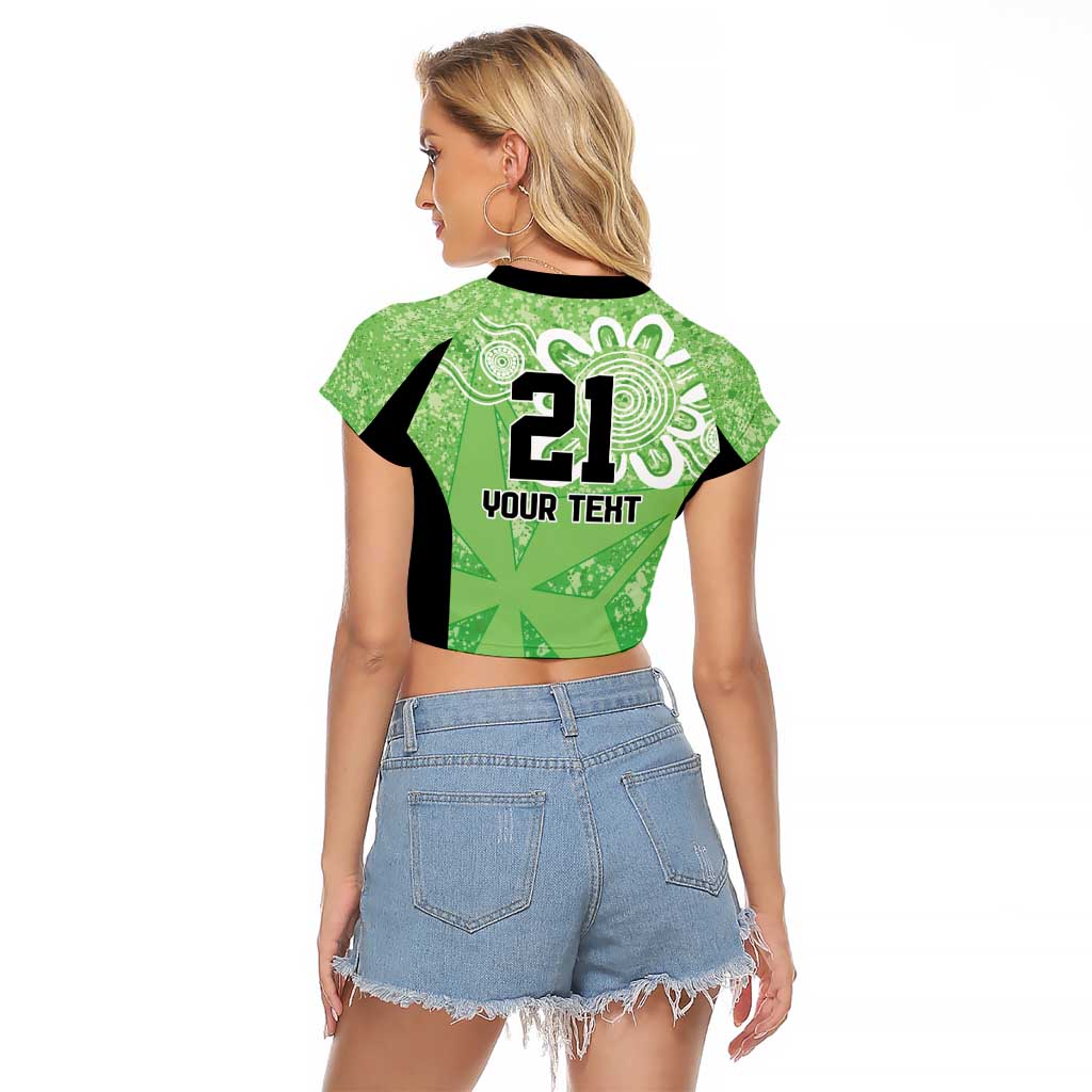 Australian Stars Cricket Custom Raglan Cropped T Shirt Minimalism Aboriginal