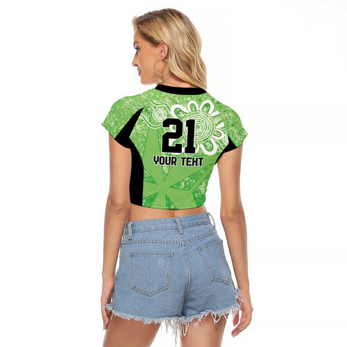 Australian Stars Cricket Custom Raglan Cropped T Shirt Minimalism Aboriginal