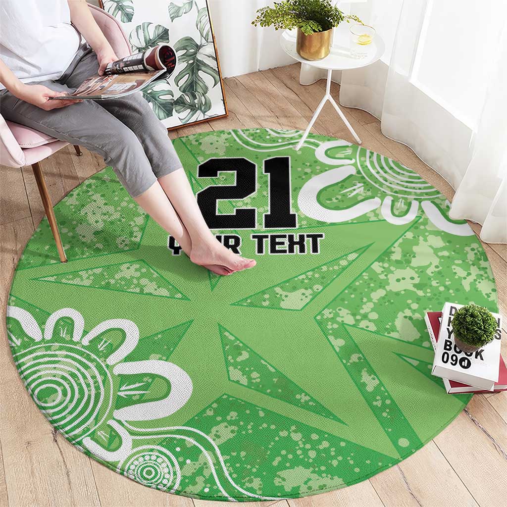 Australian Stars Cricket Custom Round Carpet Minimalism Aboriginal