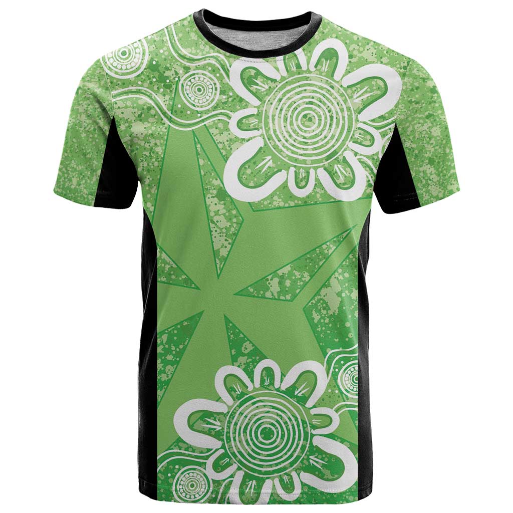 Australian Stars Cricket Custom T Shirt Minimalism Aboriginal