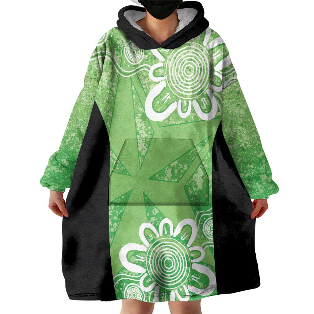 Australian Stars Cricket Custom Wearable Blanket Hoodie Minimalism Aboriginal
