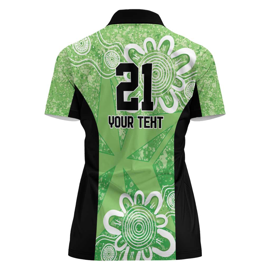 Australian Stars Cricket Custom Women Polo Shirt Minimalism Aboriginal