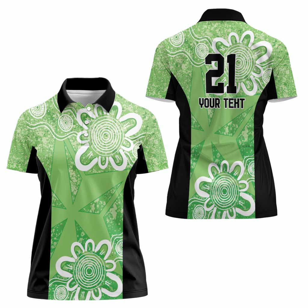 Australian Stars Cricket Custom Women Polo Shirt Minimalism Aboriginal