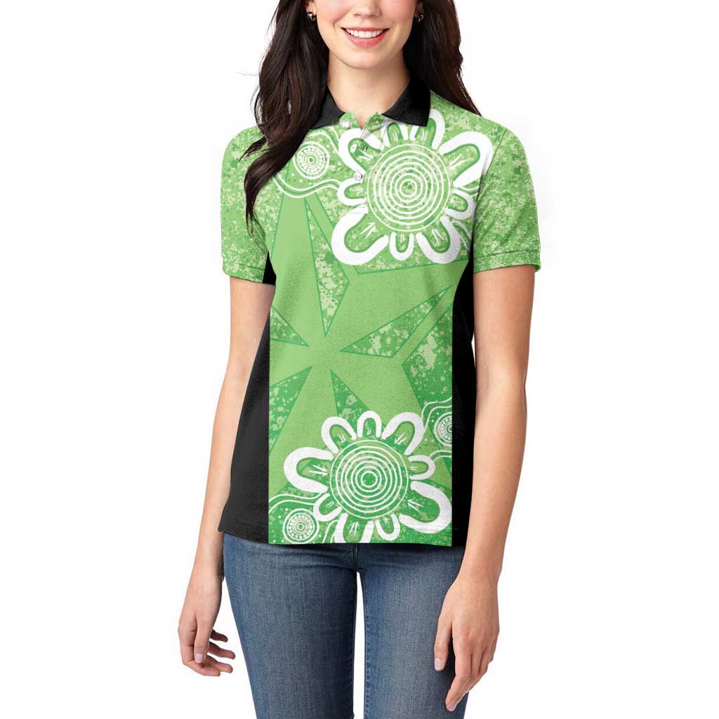 Australian Stars Cricket Custom Women Polo Shirt Minimalism Aboriginal
