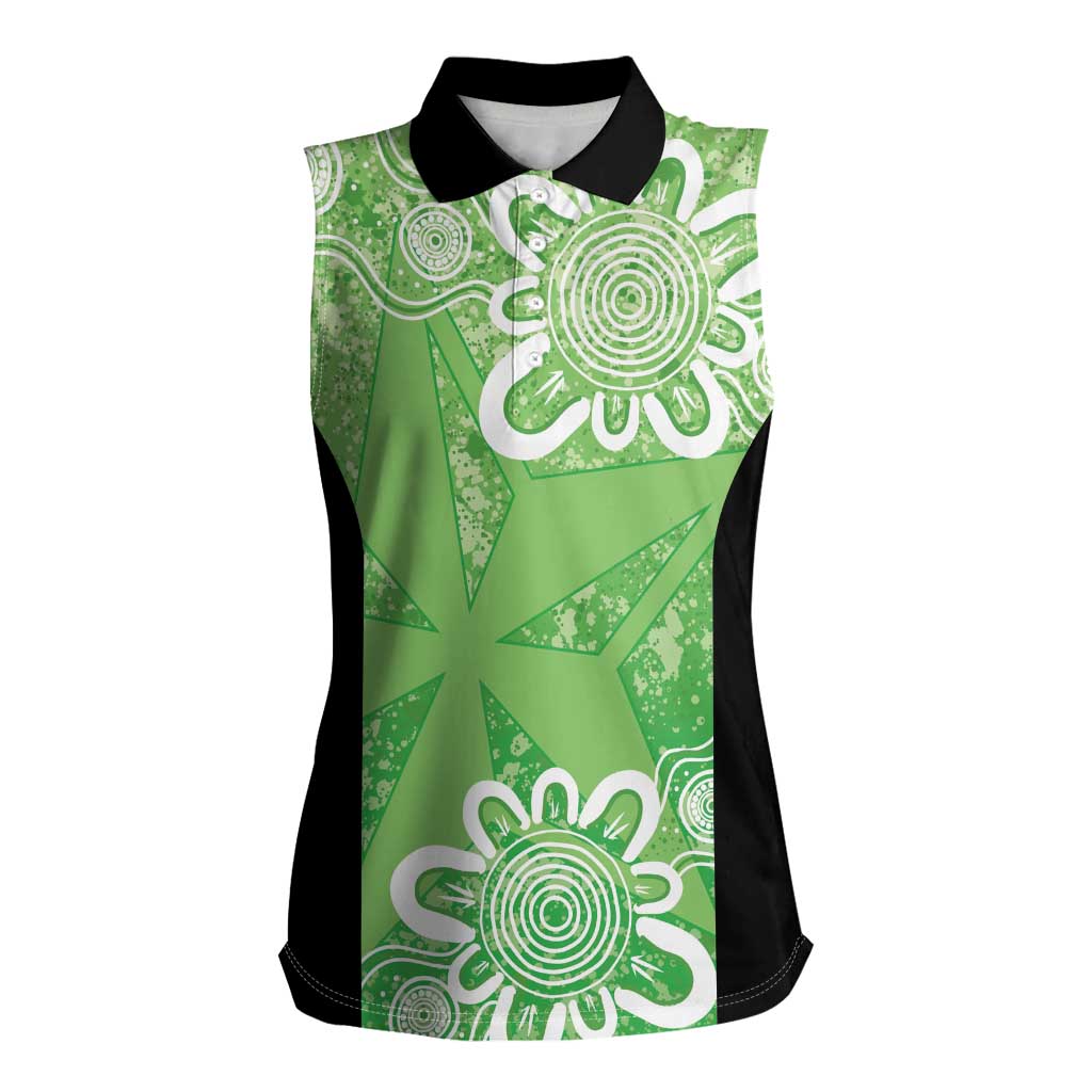 Australian Stars Cricket Custom Women Sleeveless Polo Shirt Minimalism Aboriginal