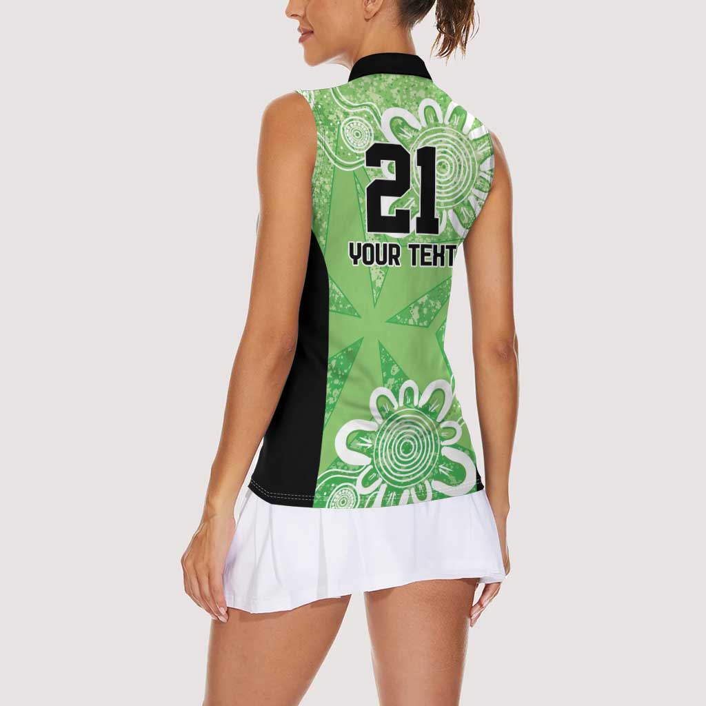 Australian Stars Cricket Custom Women Sleeveless Polo Shirt Minimalism Aboriginal