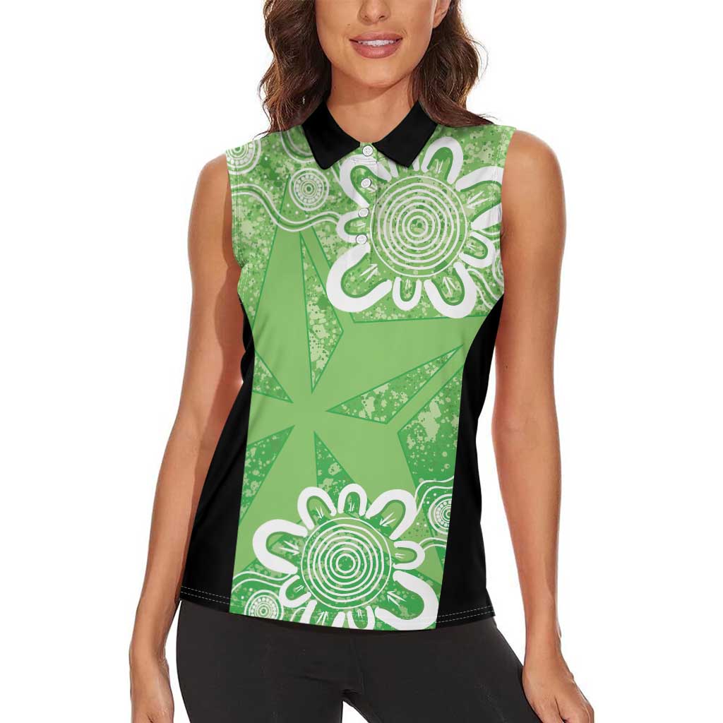 Australian Stars Cricket Custom Women Sleeveless Polo Shirt Minimalism Aboriginal