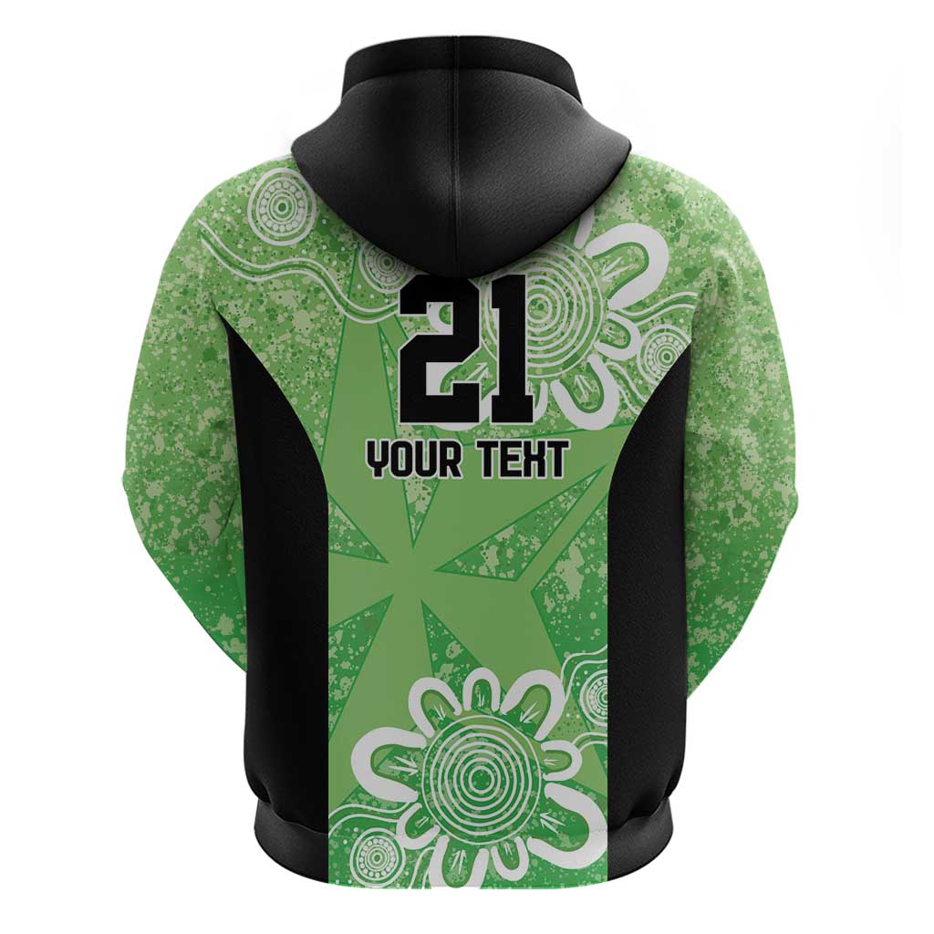 Australian Stars Cricket Custom Zip Hoodie Minimalism Aboriginal