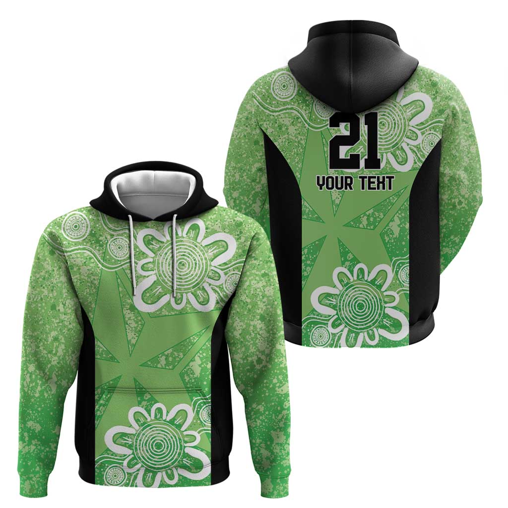 Australian Stars Cricket Custom Zip Hoodie Minimalism Aboriginal