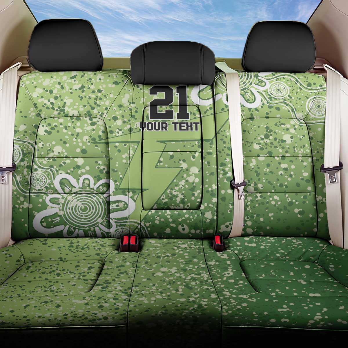 Australian Thunder Cricket Custom Back Car Seat Cover Minimalism Aboriginal