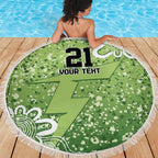 Australian Thunder Cricket Custom Beach Blanket Minimalism Aboriginal