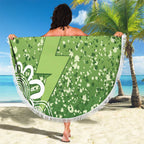 Australian Thunder Cricket Custom Beach Blanket Minimalism Aboriginal