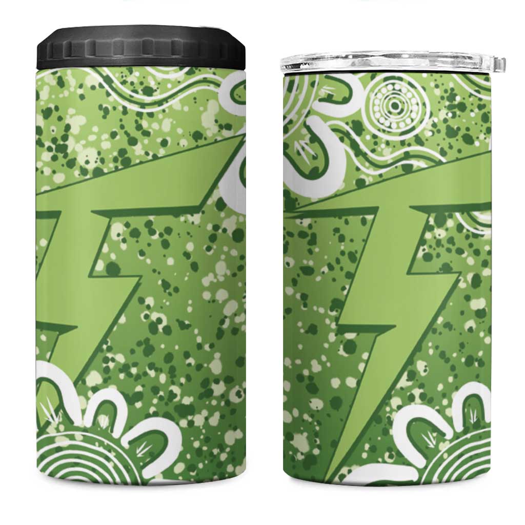 Australian Thunder Cricket Custom 4 in 1 Can Cooler Tumbler Minimalism Aboriginal