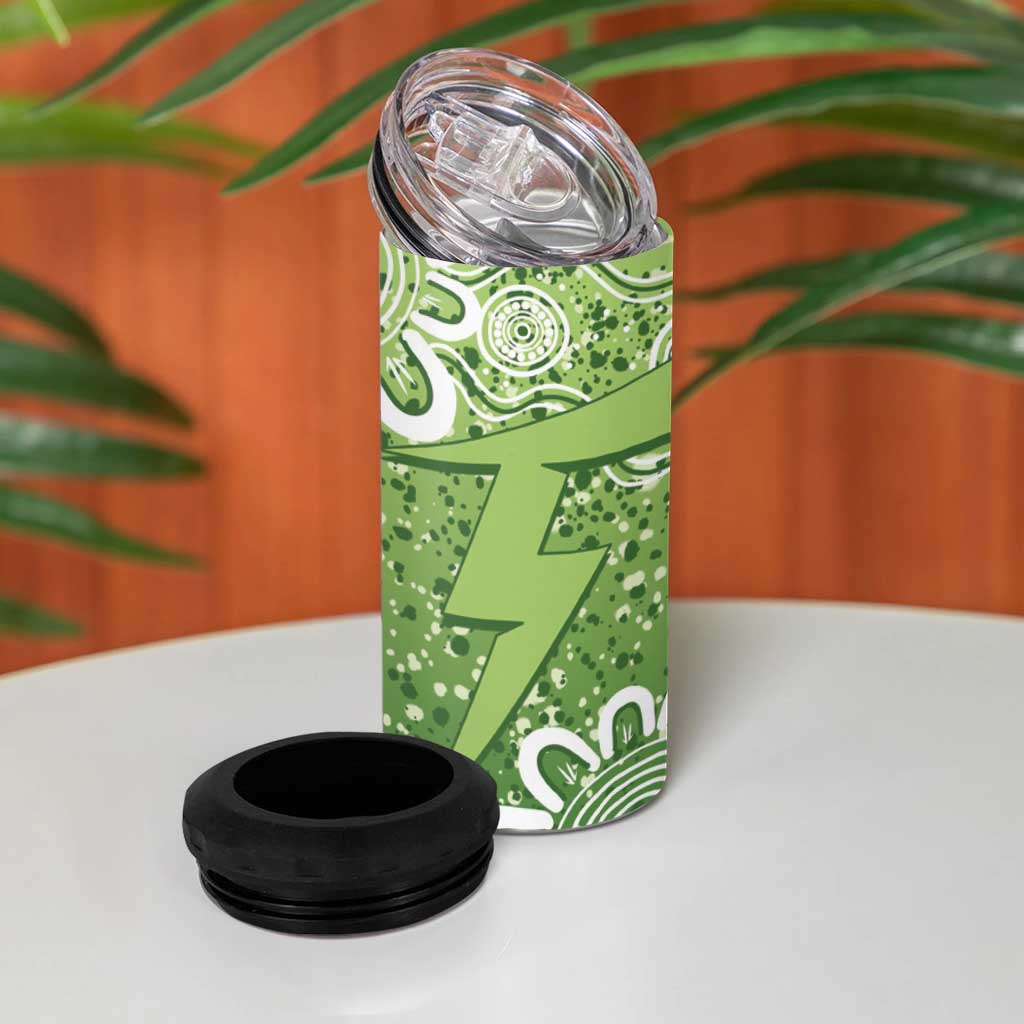 Australian Thunder Cricket Custom 4 in 1 Can Cooler Tumbler Minimalism Aboriginal