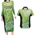 Australian Thunder Cricket Custom Couples Matching Long Sleeve Bodycon Dress and Hawaiian Shirt Minimalism Aboriginal