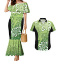 Australian Thunder Cricket Custom Couples Matching Mermaid Dress and Hawaiian Shirt Minimalism Aboriginal