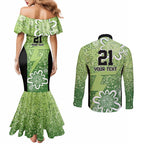 Australian Thunder Cricket Custom Couples Matching Mermaid Dress and Long Sleeve Button Shirt Minimalism Aboriginal