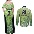 Australian Thunder Cricket Custom Couples Matching Off Shoulder Maxi Dress and Long Sleeve Button Shirt Minimalism Aboriginal