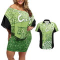 Australian Thunder Cricket Custom Couples Matching Off Shoulder Short Dress and Hawaiian Shirt Minimalism Aboriginal