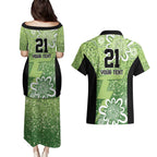Australian Thunder Cricket Custom Couples Matching Puletasi and Hawaiian Shirt Minimalism Aboriginal