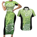 Australian Thunder Cricket Custom Couples Matching Short Sleeve Bodycon Dress and Hawaiian Shirt Minimalism Aboriginal