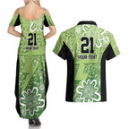 Australian Thunder Cricket Custom Couples Matching Summer Maxi Dress and Hawaiian Shirt Minimalism Aboriginal