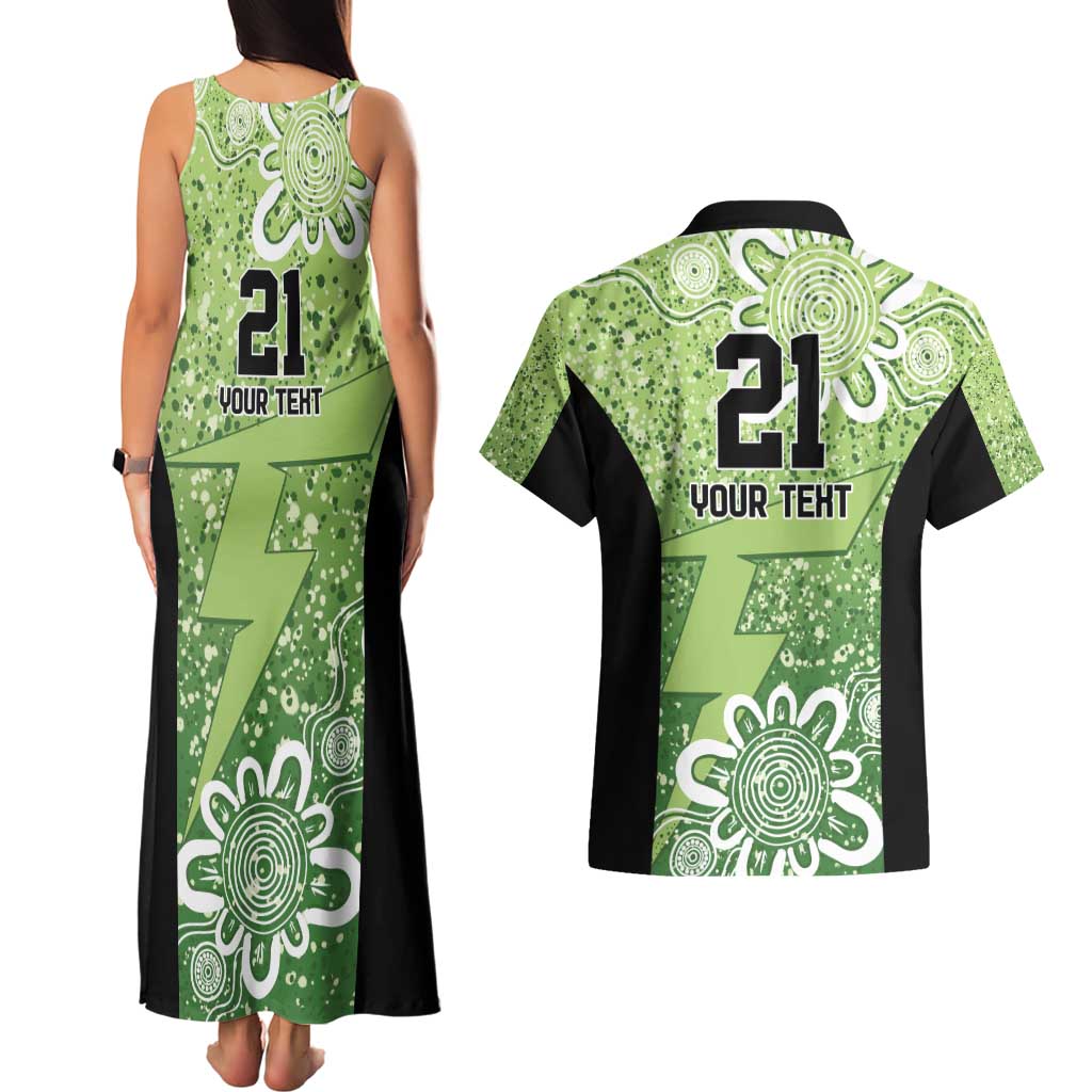 Australian Thunder Cricket Custom Couples Matching Tank Maxi Dress and Hawaiian Shirt Minimalism Aboriginal