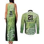 Australian Thunder Cricket Custom Couples Matching Tank Maxi Dress and Long Sleeve Button Shirt Minimalism Aboriginal