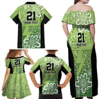 Australian Thunder Cricket Custom Family Matching Off Shoulder Maxi Dress and Hawaiian Shirt Minimalism Aboriginal