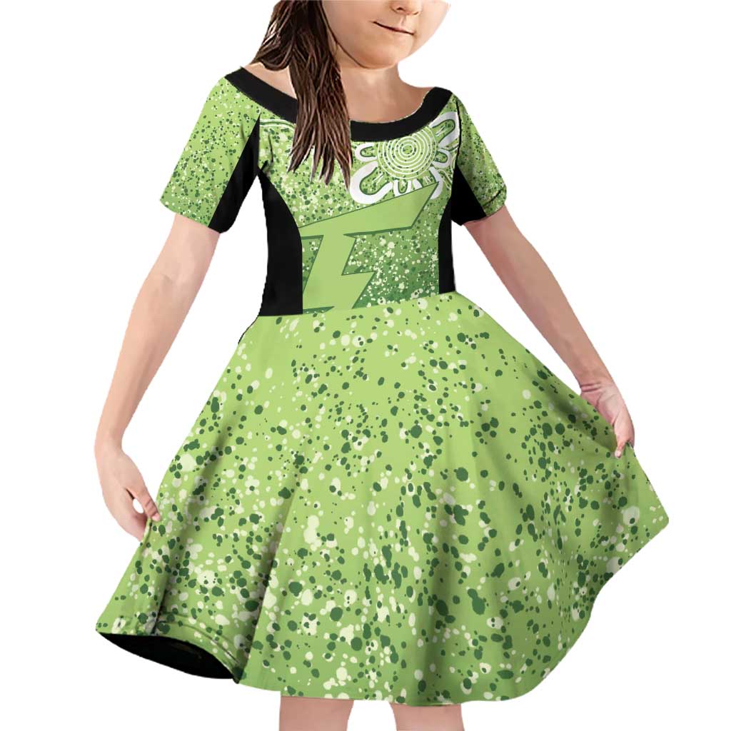 Australian Thunder Cricket Custom Family Matching Off Shoulder Short Dress and Hawaiian Shirt Minimalism Aboriginal