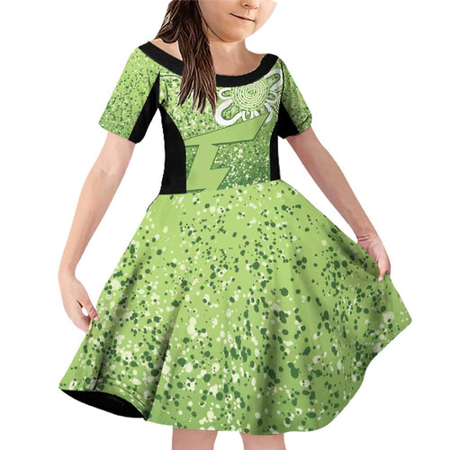 Australian Thunder Cricket Custom Family Matching Off Shoulder Short Dress and Hawaiian Shirt Minimalism Aboriginal