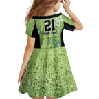 Australian Thunder Cricket Custom Family Matching Off Shoulder Short Dress and Hawaiian Shirt Minimalism Aboriginal
