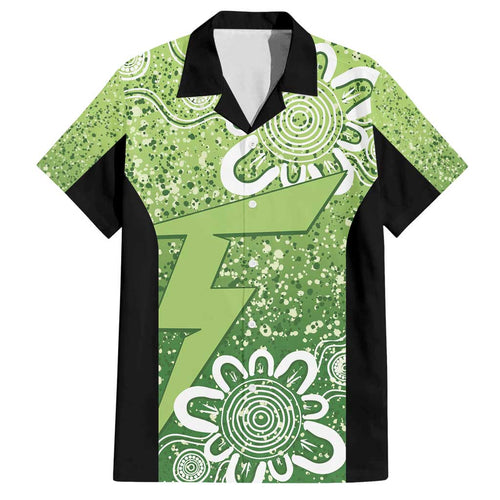 Australian Thunder Cricket Custom Family Matching Off Shoulder Short Dress and Hawaiian Shirt Minimalism Aboriginal