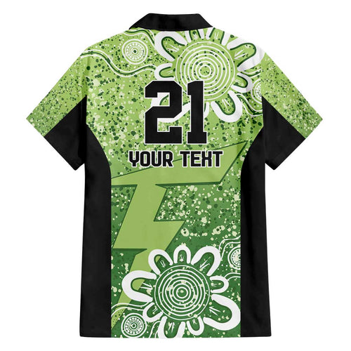 Australian Thunder Cricket Custom Family Matching Off Shoulder Short Dress and Hawaiian Shirt Minimalism Aboriginal