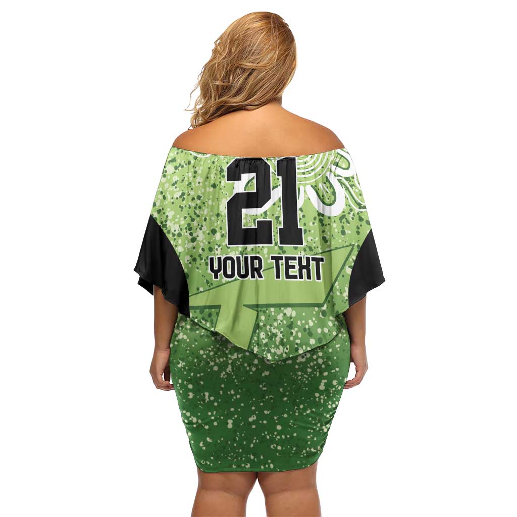 Australian Thunder Cricket Custom Family Matching Off Shoulder Short Dress and Hawaiian Shirt Minimalism Aboriginal