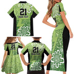 Australian Thunder Cricket Custom Family Matching Short Sleeve Bodycon Dress and Hawaiian Shirt Minimalism Aboriginal