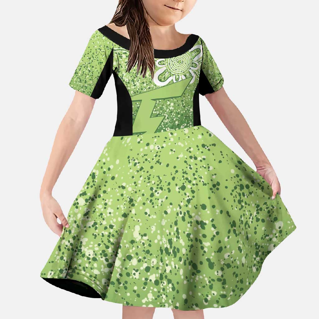 Australian Thunder Cricket Custom Family Matching Summer Maxi Dress and Hawaiian Shirt Minimalism Aboriginal