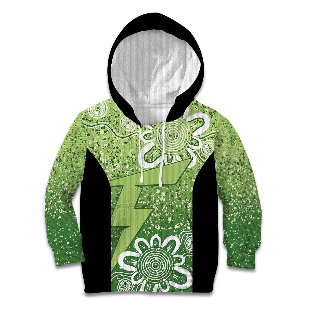 Australian Thunder Cricket Custom Kid Hoodie Minimalism Aboriginal