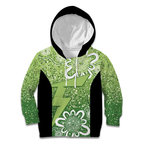 Australian Thunder Cricket Custom Kid Hoodie Minimalism Aboriginal