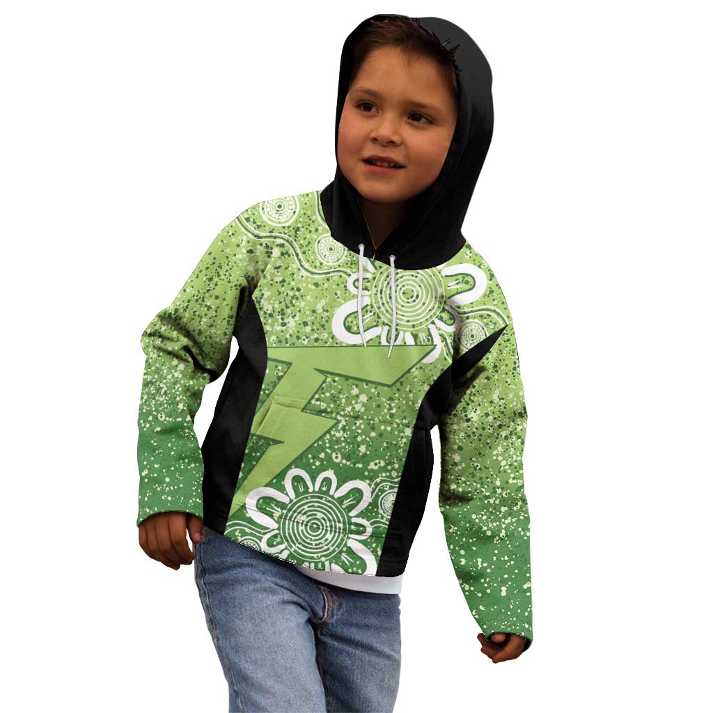 Australian Thunder Cricket Custom Kid Hoodie Minimalism Aboriginal