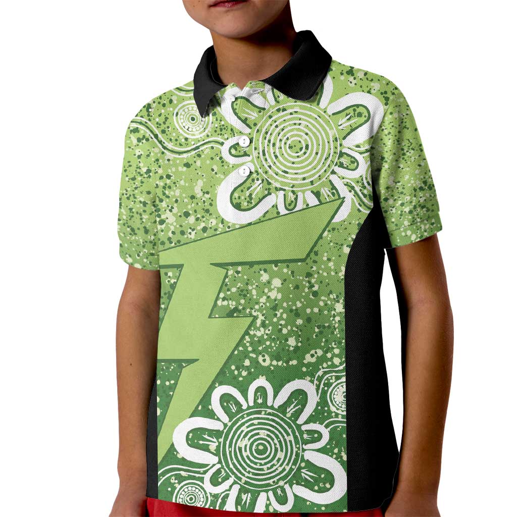 Australian Thunder Cricket Custom Kid Polo Shirt Minimalism Aboriginal