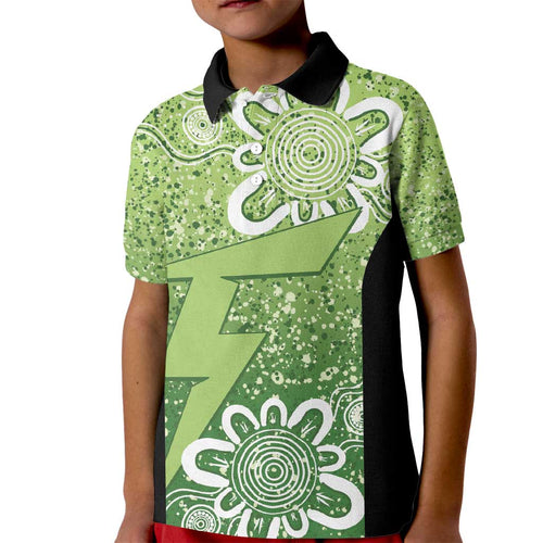 Australian Thunder Cricket Custom Kid Polo Shirt Minimalism Aboriginal
