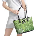 Australian Thunder Cricket Custom Leather Tote Bag Minimalism Aboriginal
