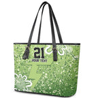 Australian Thunder Cricket Custom Leather Tote Bag Minimalism Aboriginal