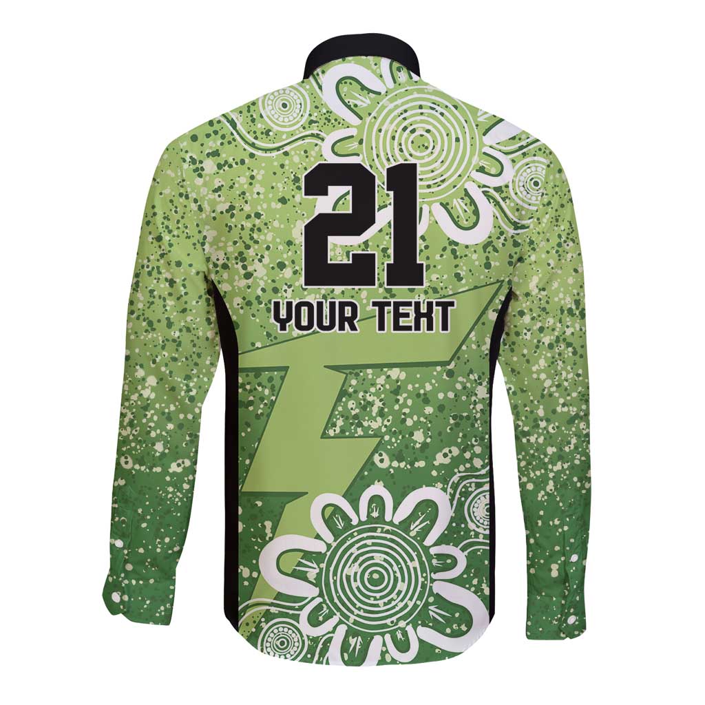 Australian Thunder Cricket Custom Long Sleeve Button Shirt Minimalism Aboriginal