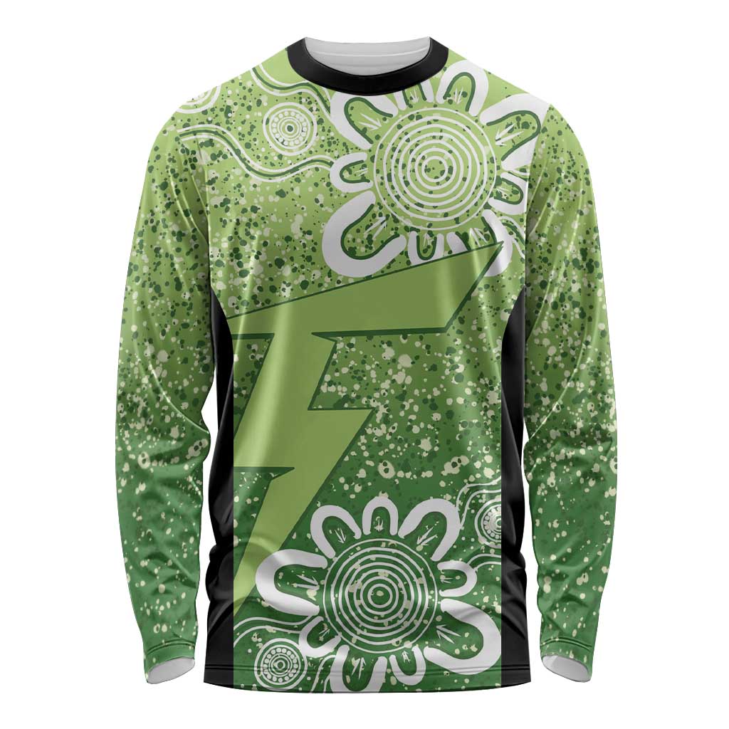 Australian Thunder Cricket Custom Long Sleeve Shirt Minimalism Aboriginal