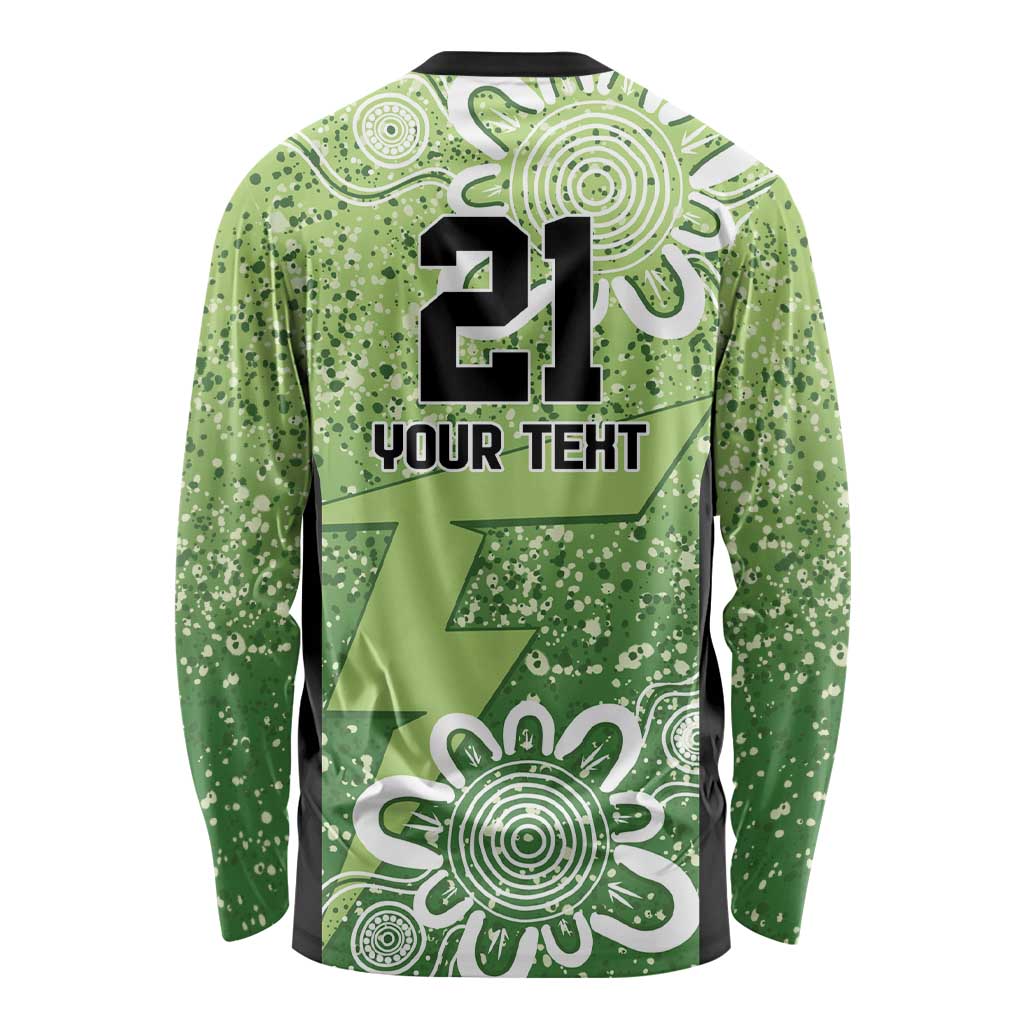 Australian Thunder Cricket Custom Long Sleeve Shirt Minimalism Aboriginal