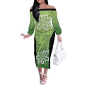 Australian Thunder Cricket Custom Off The Shoulder Long Sleeve Dress Minimalism Aboriginal