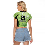Australian Thunder Cricket Custom Raglan Cropped T Shirt Minimalism Aboriginal