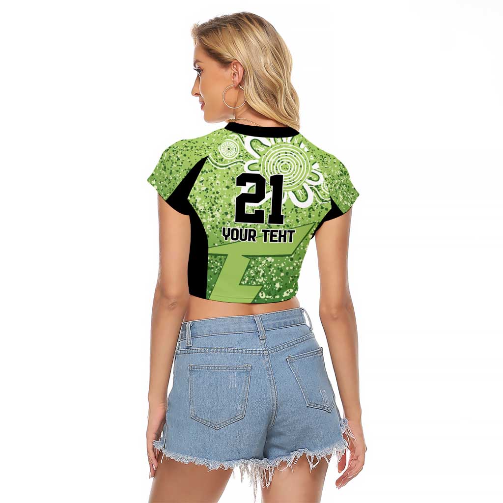 Australian Thunder Cricket Custom Raglan Cropped T Shirt Minimalism Aboriginal